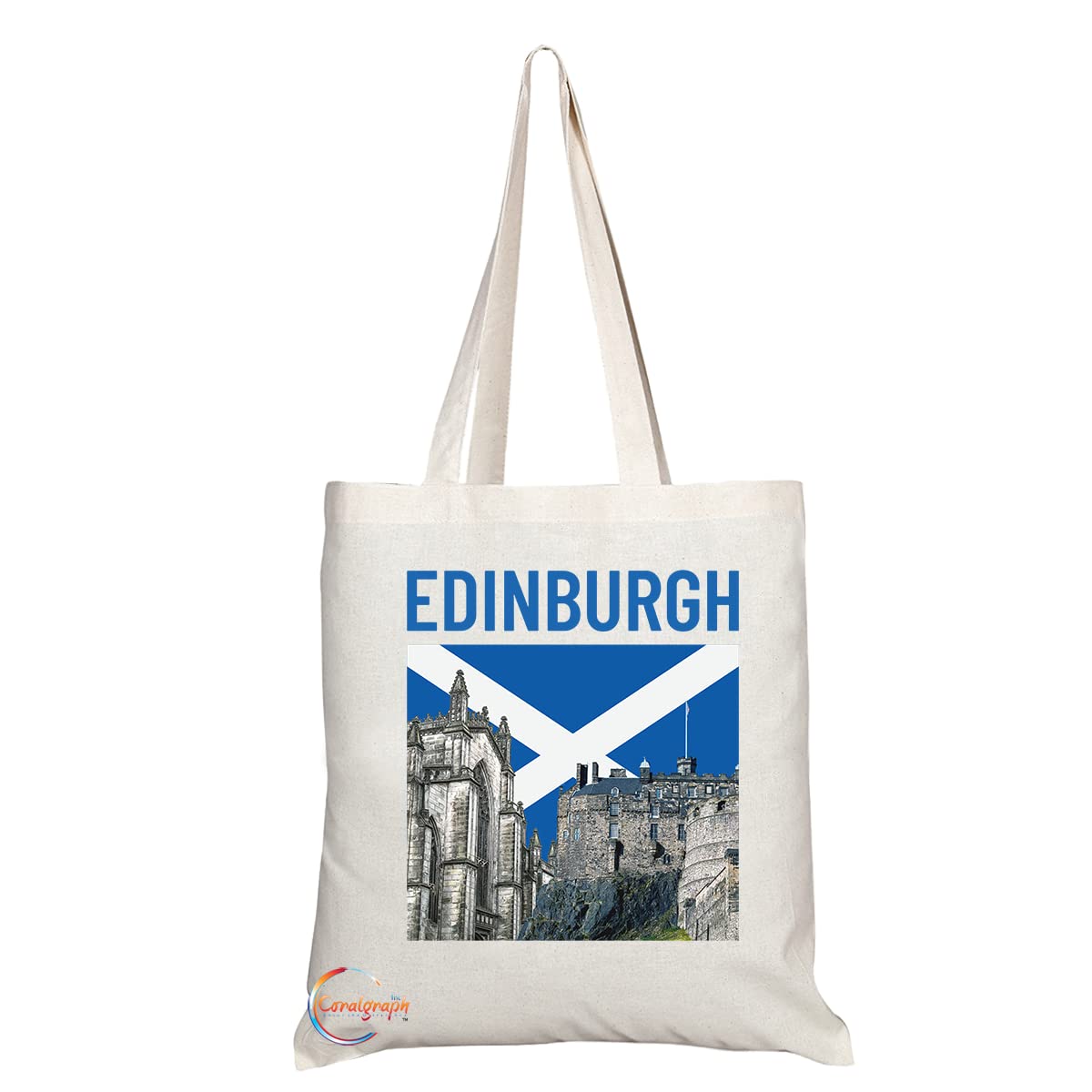 TB1529 Edinburgh Scotland -A Novelty Present Gift Printed Eco-Friendly Stylish Long Handled Tote Shoulder Bag