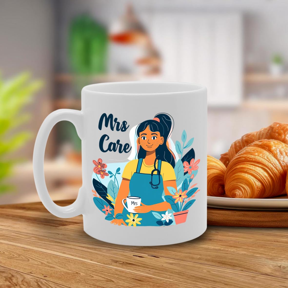 Mrs Care  - Ideal For Care Workers And Healthcare Professionals, 11Oz Ceramic Coffee  For Caregivers And Compassionate Workers Mg5970 - Funny Printed Coffee Mug - Great Gift Idea