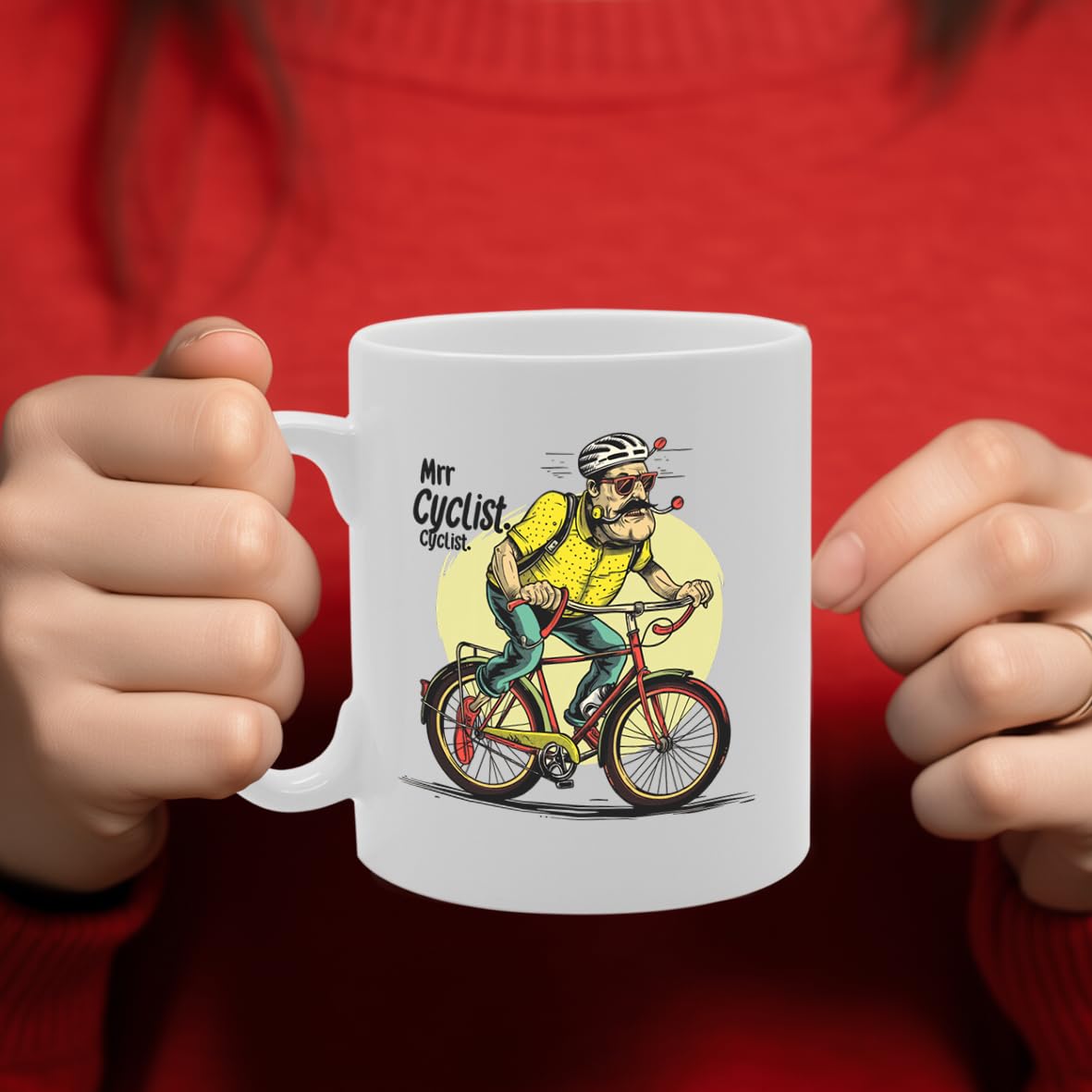 Mr Cyclist Ceramic  - Ideal For Cyclists, Bike Enthusiasts, And Sports Fans - 11Oz Coffee  With Motivational Design Mg6276 - Funny Printed Coffee Mug - Great Gift Idea