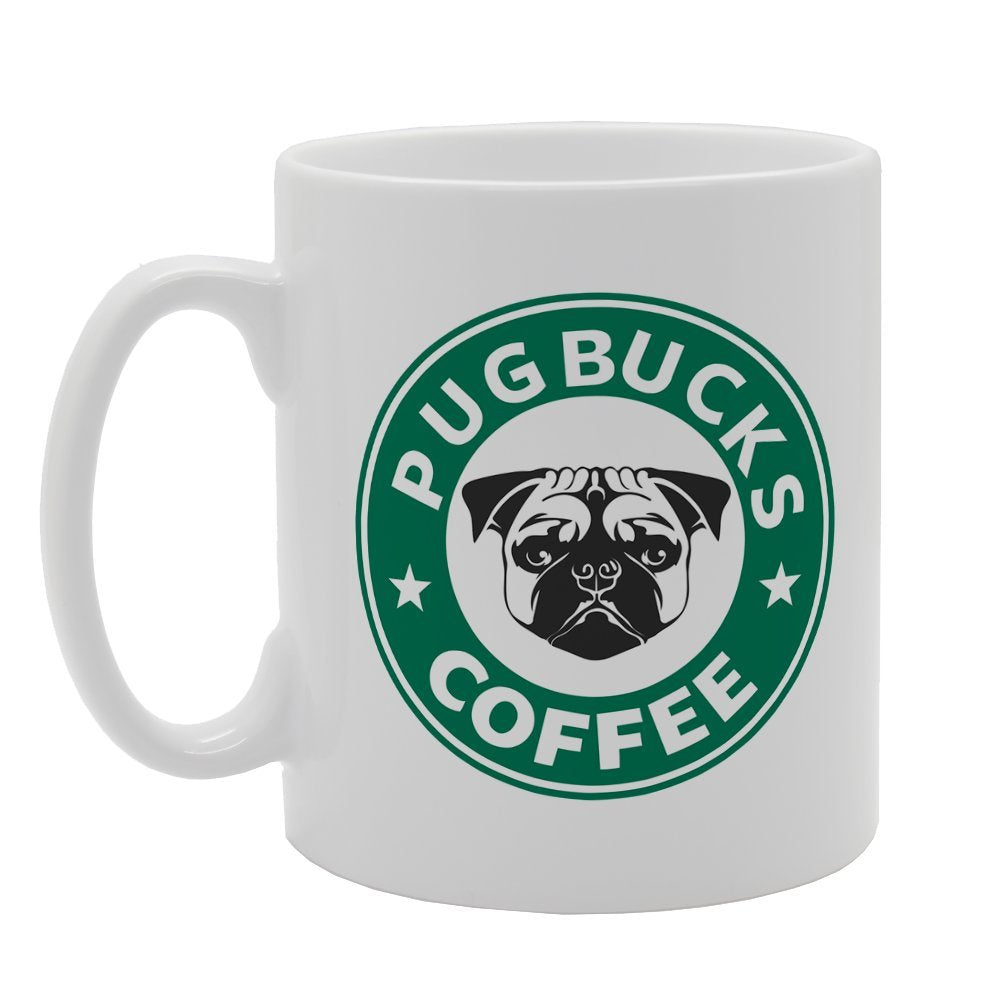 Pugbucks Cofee   Printed Tea Coffee Ceramic  Mg2430 - Funny Printed Coffee Mug - Great Gift Idea