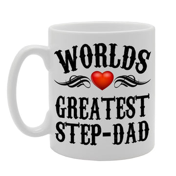 World'S Greatest Step-Dad   Printed Tea Coffee Ceramic  Mg597 - Funny Printed Coffee Mug - Great Gift Idea