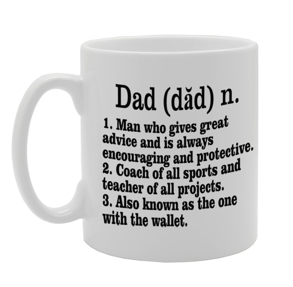 Dad Meaning   Printed Tea Coffee Ceramic  Mg911 - Funny Printed Coffee Mug - Great Gift Idea