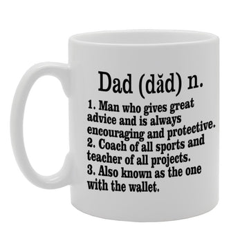 Dad Meaning   Printed Tea Coffee Ceramic  Mg911 - Funny Printed Coffee Mug - Great Gift Idea