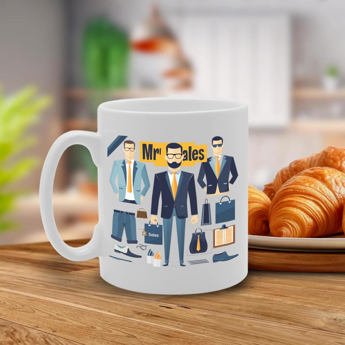 Mr Sales  - Ideal For Sales Professionals And Business Enthusiasts, 11Oz Ceramic Coffee  For Salesmen And Deal Closers Mg5986 - Funny Printed Coffee Mug - Great Gift Idea