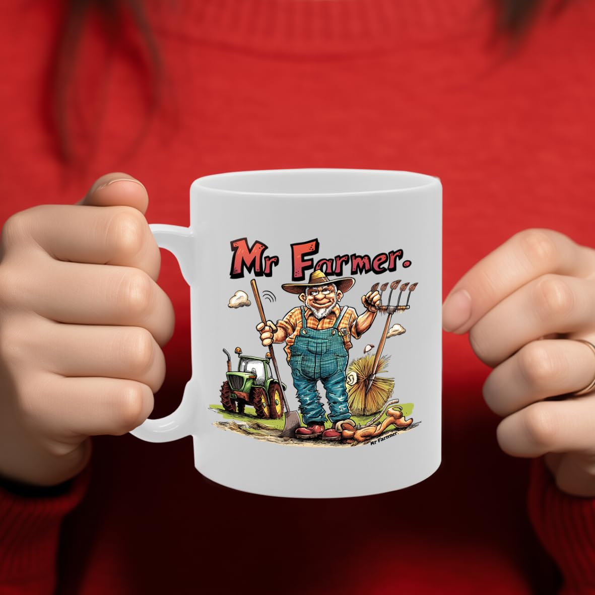 Mr Farmer Souvenir  – Depicting A Dedicated Farmer Tending To Crops – Memory Keepsake For Agriculture Enthusiasts – Mr Farmer Memorabilia Mg6264 - Funny Printed Coffee Mug - Great Gift Idea