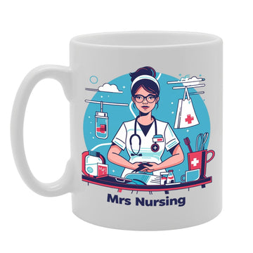 Mrs Nurse  - Ideal For Nurses And Healthcare Professionals, 11Oz Ceramic Coffee  For Medical Experts And Health Enthusiasts Mg5974 - Funny Printed Coffee Mug - Great Gift Idea