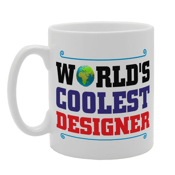 World'S Coolest Designer   Printed Tea Coffee Ceramic  Mg4005 - Funny Printed Coffee Mug - Great Gift Idea
