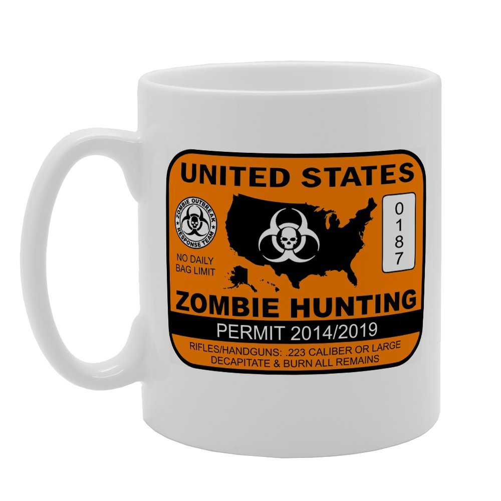 United States Zombie Hunting   Printed Tea Coffee Ceramic  Mg2412 - Funny Printed Coffee Mug - Great Gift Idea