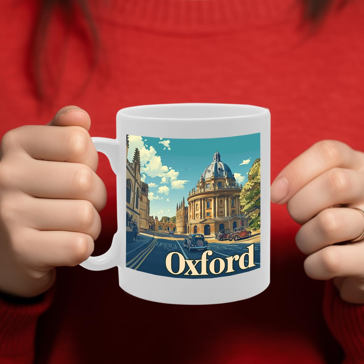 Printed Coffee Ceramic  Featuring Cities And Landmarks In United Kingdom (Oxford) - Funny Printed Coffee Mug - Great Gift Idea