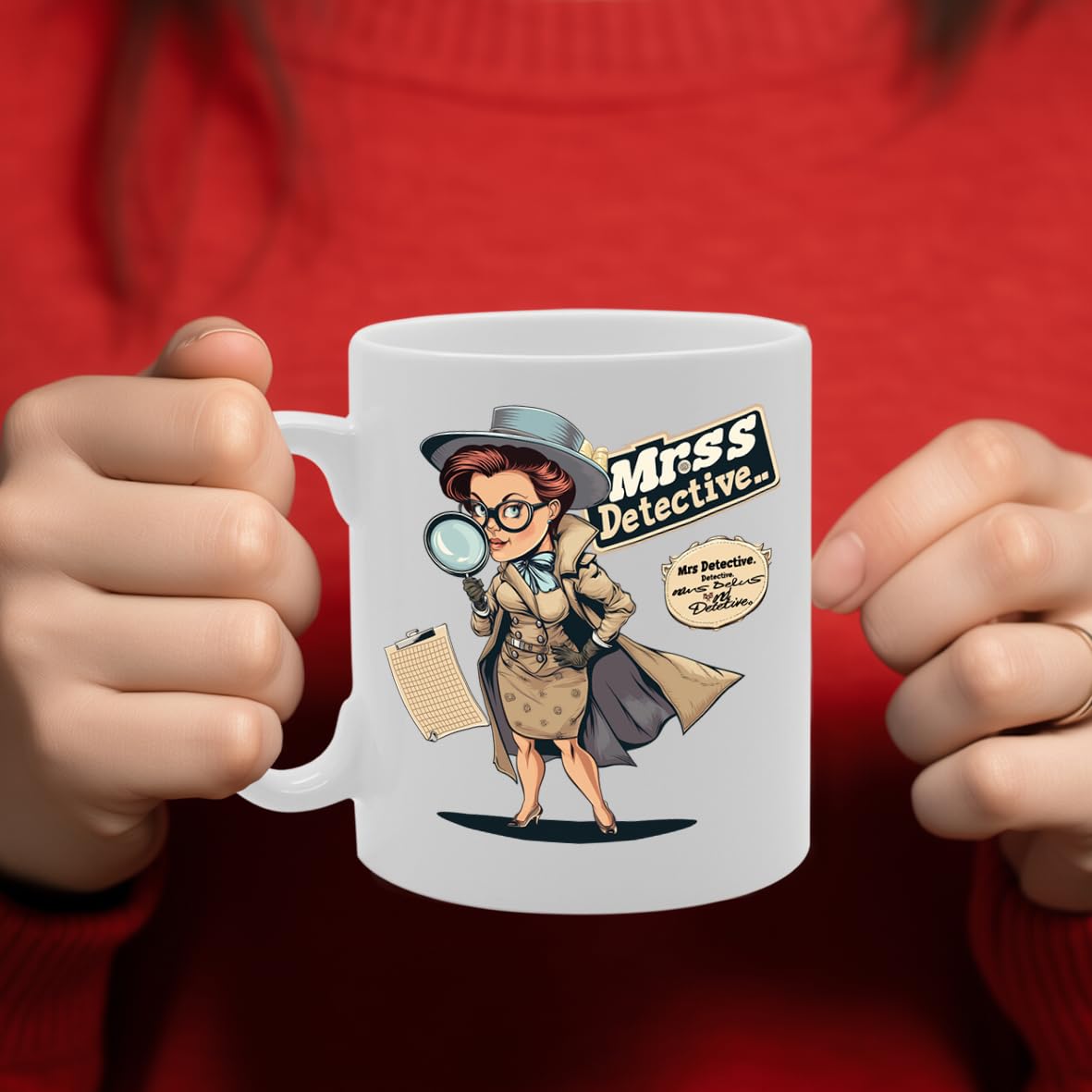Mrs Detective  - For Female Detectives, Investigators, Crime Enthusiasts, Durable Ceramic, Dishwasher Safe, Premium Print Mg6079 - Funny Printed Coffee Mug - Great Gift Idea