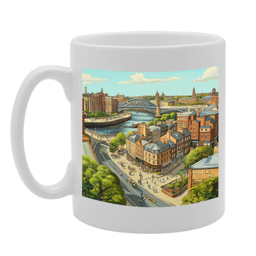 Printed Coffee Ceramic  Featuring Cities And Landmarks In United Kingdom (Newcastle Upon Tyne) - Funny Printed Coffee Mug - Great Gift Idea