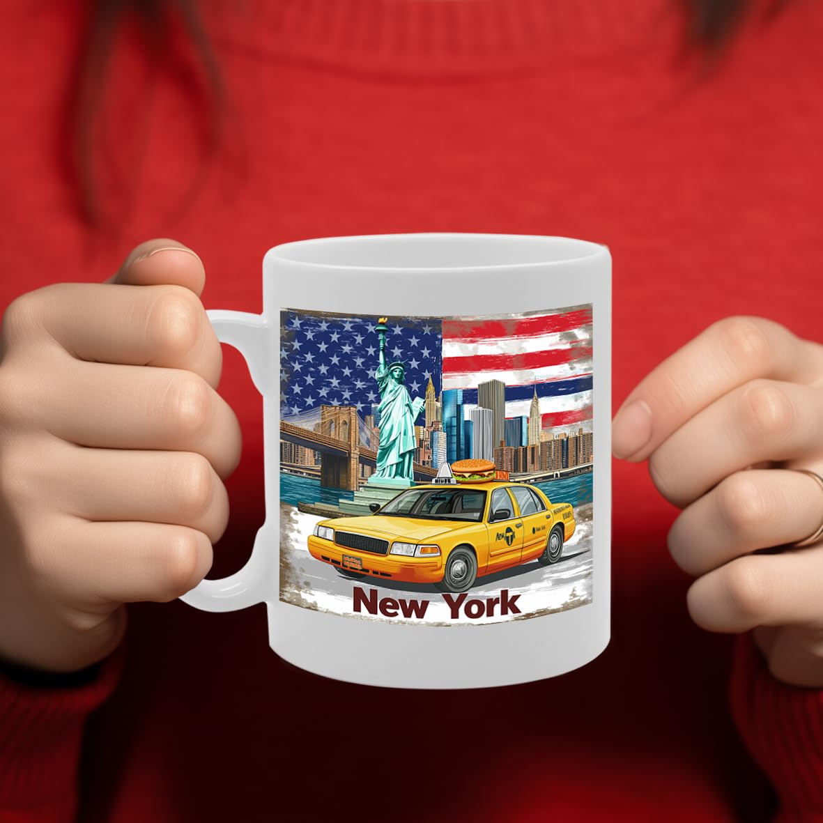 Various New York Usa Themed Ceramic  –   Coffee Tea Cup With Iconic New York Designs (New York Mg6436) - Funny Printed Coffee Mug - Great Gift Idea
