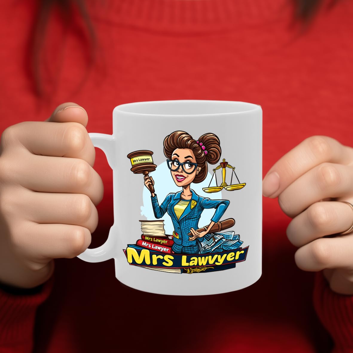 Mrs Lawyer  - For Female Lawyers, Legal Professionals, Law Students, Durable Ceramic, Dishwasher Safe, Premium Print For Daily Use Mg6053 - Funny Printed Coffee Mug - Great Gift Idea