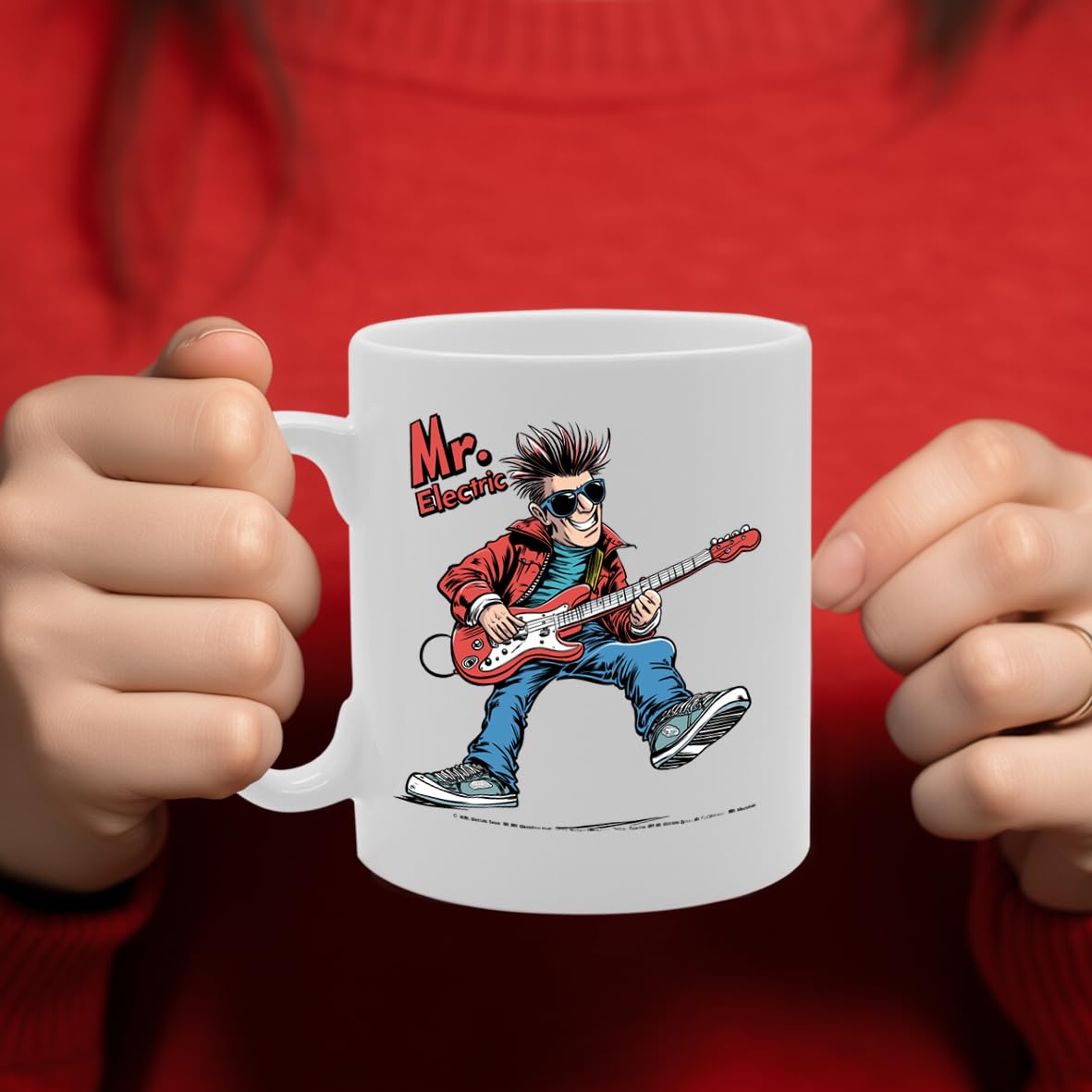 11Oz Ceramic  Mg6555 Featuring Mr Electric Guitar – For Musicians And Music Lovers - Funny Printed Coffee Mug - Great Gift Idea