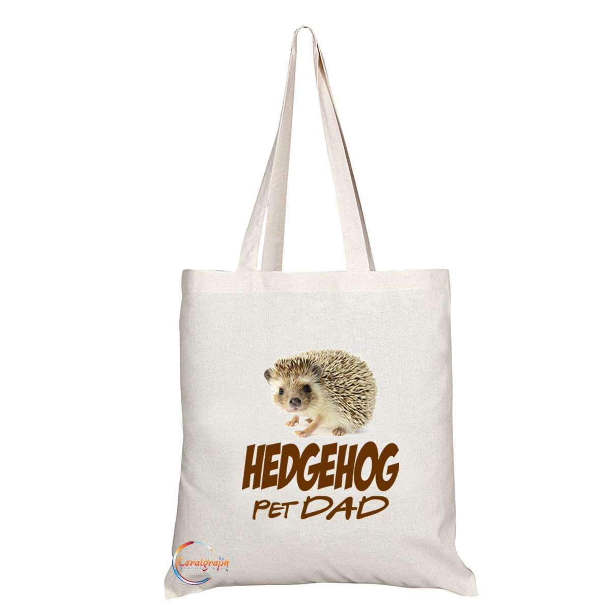 TB636 PET DAD HEDGEHOG Novelty Present Gift Printed Eco-Friendly Stylish Long Handled Tote Shoulder Bag