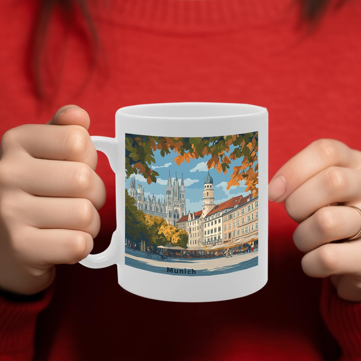 11Oz Dishwasher-Safe Ceramic  Featuring Popular Cities & Capitals From Europe And Around The World (Munich) - Funny Printed Coffee Mug - Great Gift Idea