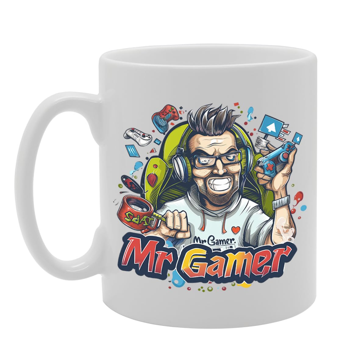 Mr Gamer  - For Gamers, Esports Enthusiasts, Video Game Lovers, Durable Ceramic, Dishwasher Safe, Premium Print Mg6082 - Funny Printed Coffee Mug - Great Gift Idea