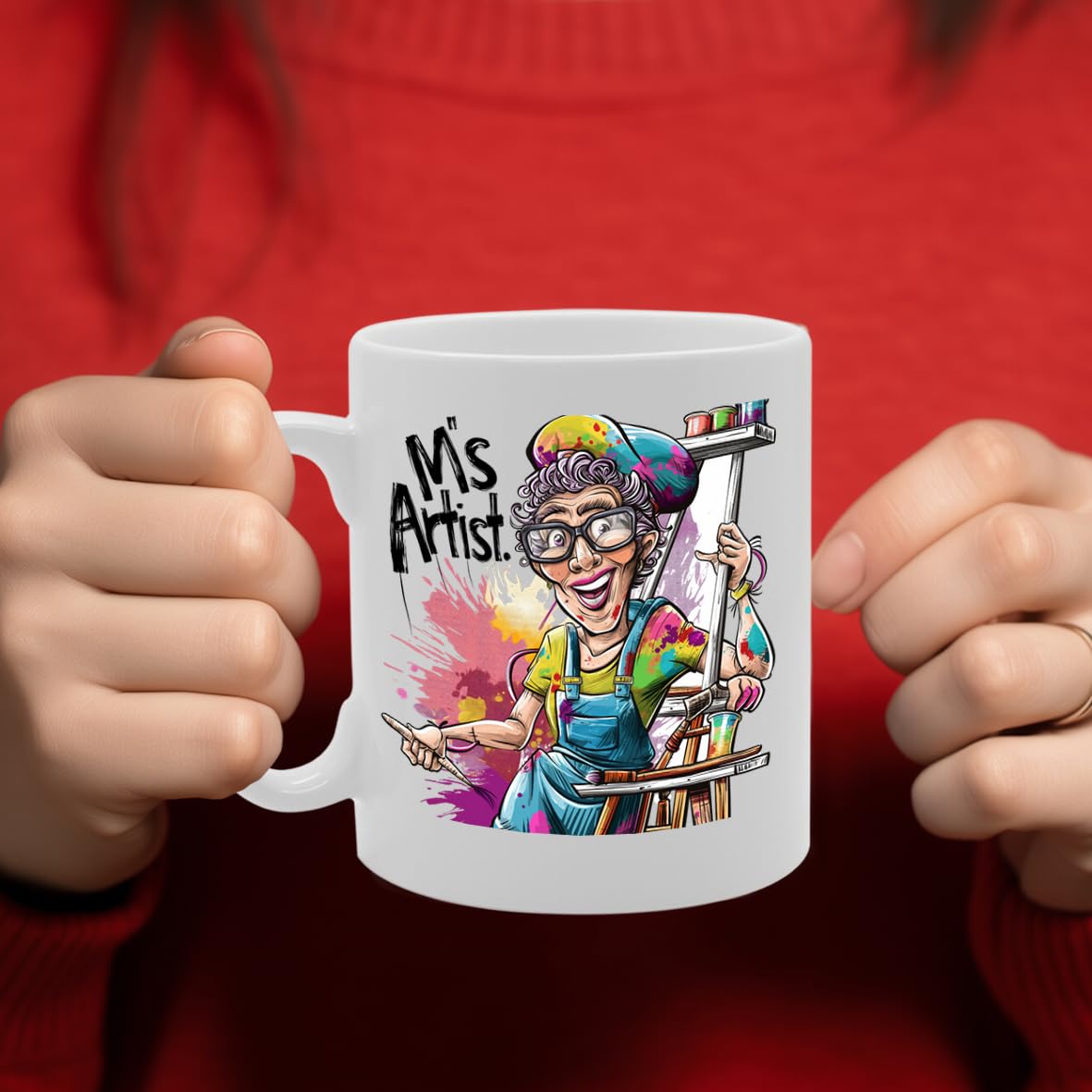 Ms Artist  - For Female Artists, Painters, Creative Minds, Durable Ceramic, Dishwasher Safe, Celebrates Artistic Creativity Mg6037 - Funny Printed Coffee Mug - Great Gift Idea