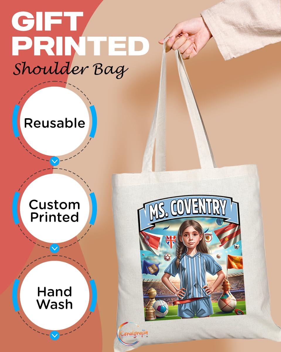 TB1628 Ms Coventry Footie Fan Lady Girl Tote Bag - Eco-Friendly, Stylish, Long Handled, Perfect Novelty Gift by