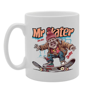 Mr Skater Ceramic  - Ideal For Skateboarders, Extreme Sports Enthusiasts, And Skater Fans - 11Oz Coffee  With Cool Design Mg6270 - Funny Printed Coffee Mug - Great Gift Idea