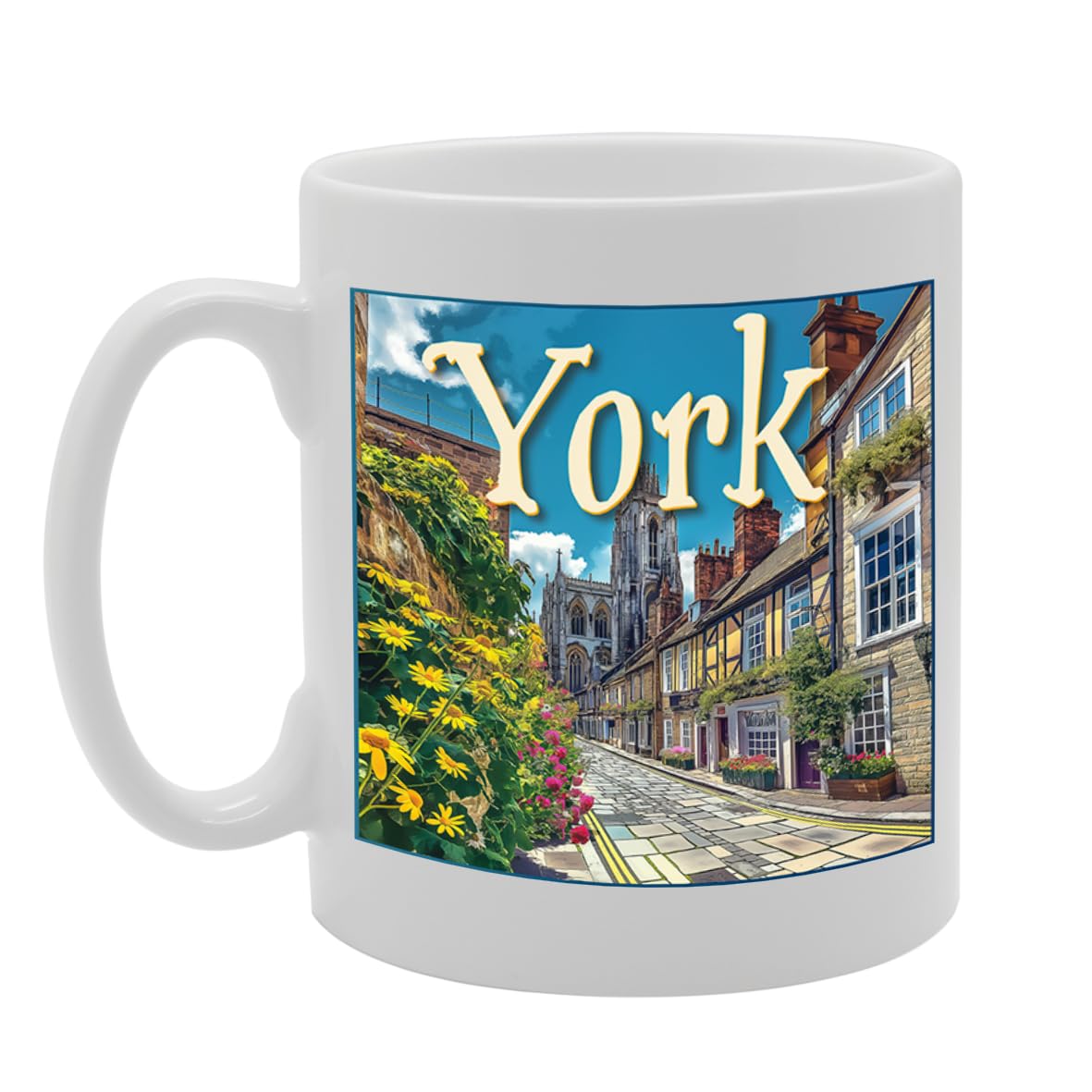 Printed Coffee Ceramic  Featuring Cities And Landmarks In United Kingdom (York) - Funny Printed Coffee Mug - Great Gift Idea
