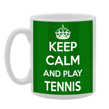Keep Calm And Play Tennis   Printed Tea Coffee Ceramic  Mg559 - Funny Printed Coffee Mug - Great Gift Idea