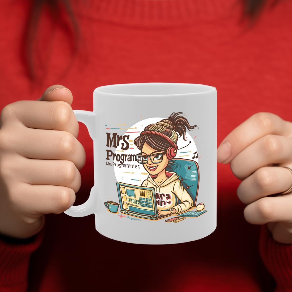 Mrs Programmer  - For Female Programmers, Coders, Tech Enthusiasts, Durable Ceramic, Dishwasher Safe, Premium Print Mg6068 - Funny Printed Coffee Mug - Great Gift Idea