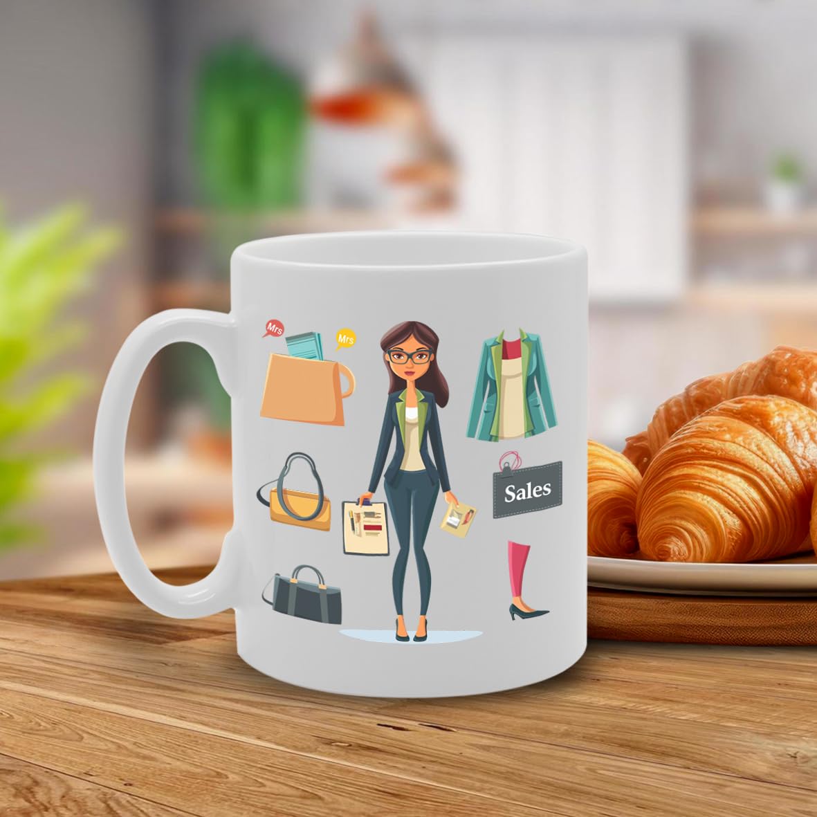 Mrs Sales  - Ideal For Sales Professionals And Business Enthusiasts, 11Oz Ceramic Coffee  For Saleswomen And Deal Closers Mg5985 - Funny Printed Coffee Mug - Great Gift Idea