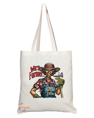 TB1862 Mrs Farmer Tote Bag - Great Gift for Female Farmers, Agricultural Workers, Farming Enthusiasts - Durable, Stylish, Eco-Friendly, Reusable, Spacious, and Lightweight