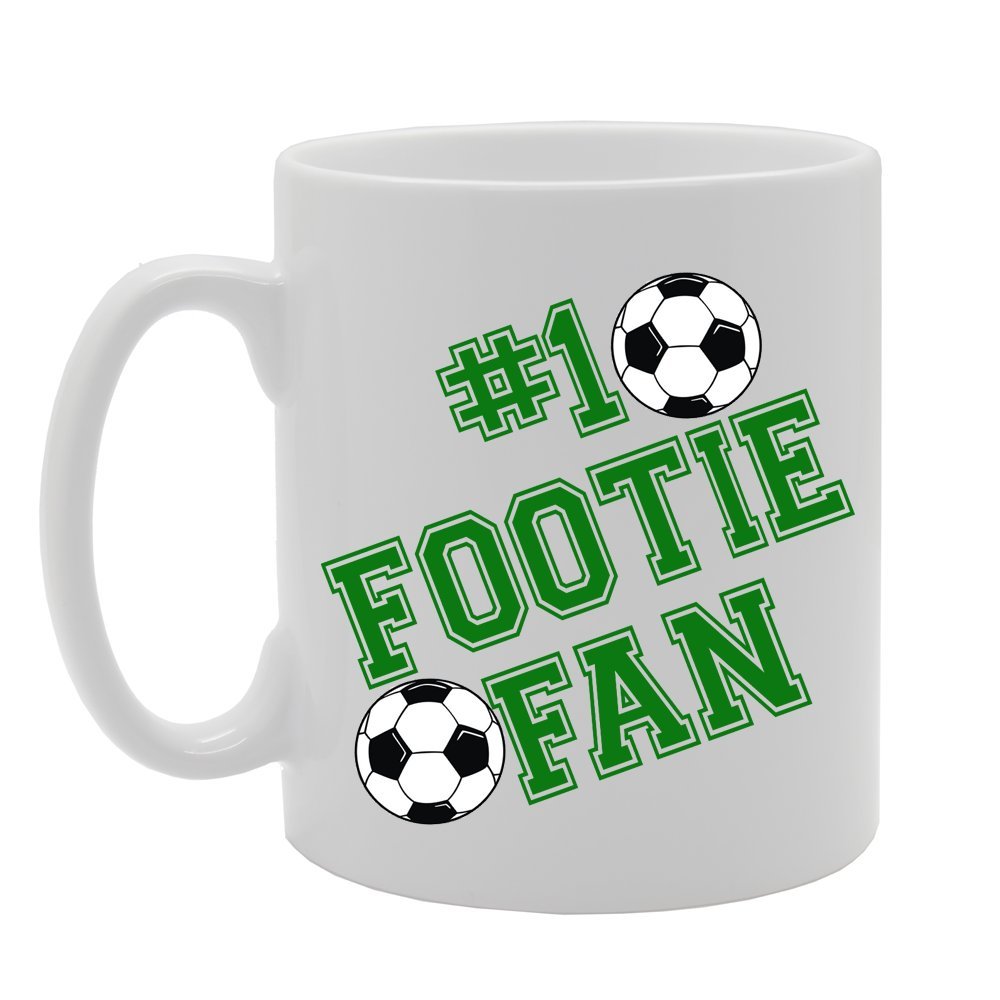 No 1 Footie Fan   Printed Tea Coffee Ceramic  Mg1168 - Funny Printed Coffee Mug - Great Gift Idea