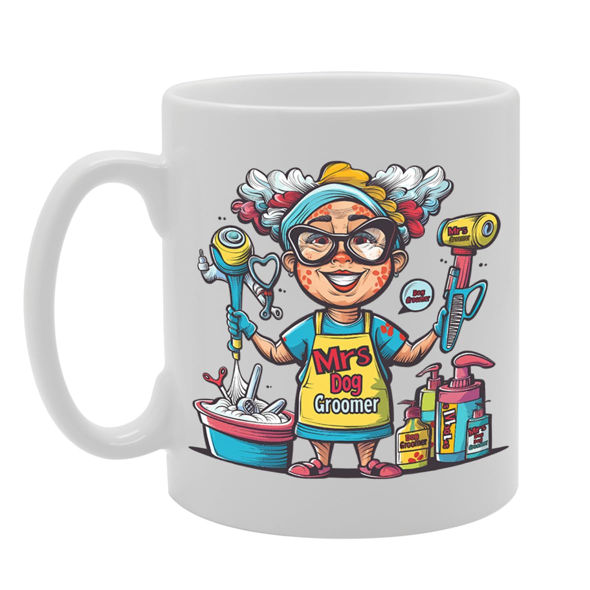 Mrs Dog Groomer  - For Female Dog Groomers, Pet Care Professionals, Animal Lovers, Durable Ceramic, Dishwasher Safe, Premium Print Mg6087 - Funny Printed Coffee Mug - Great Gift Idea