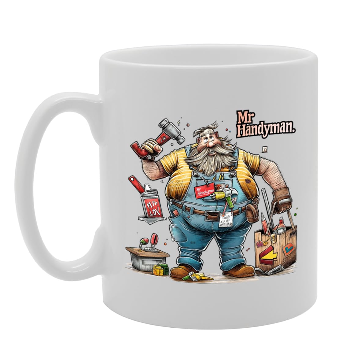 Mr Handyman Souvenir  – Depicting A Skilled Handyman With Tools – Memory Keepsake For Diy And Repair Enthusiasts – Mr Handyman Memorabilia Mg6257 - Funny Printed Coffee Mug - Great Gift Idea