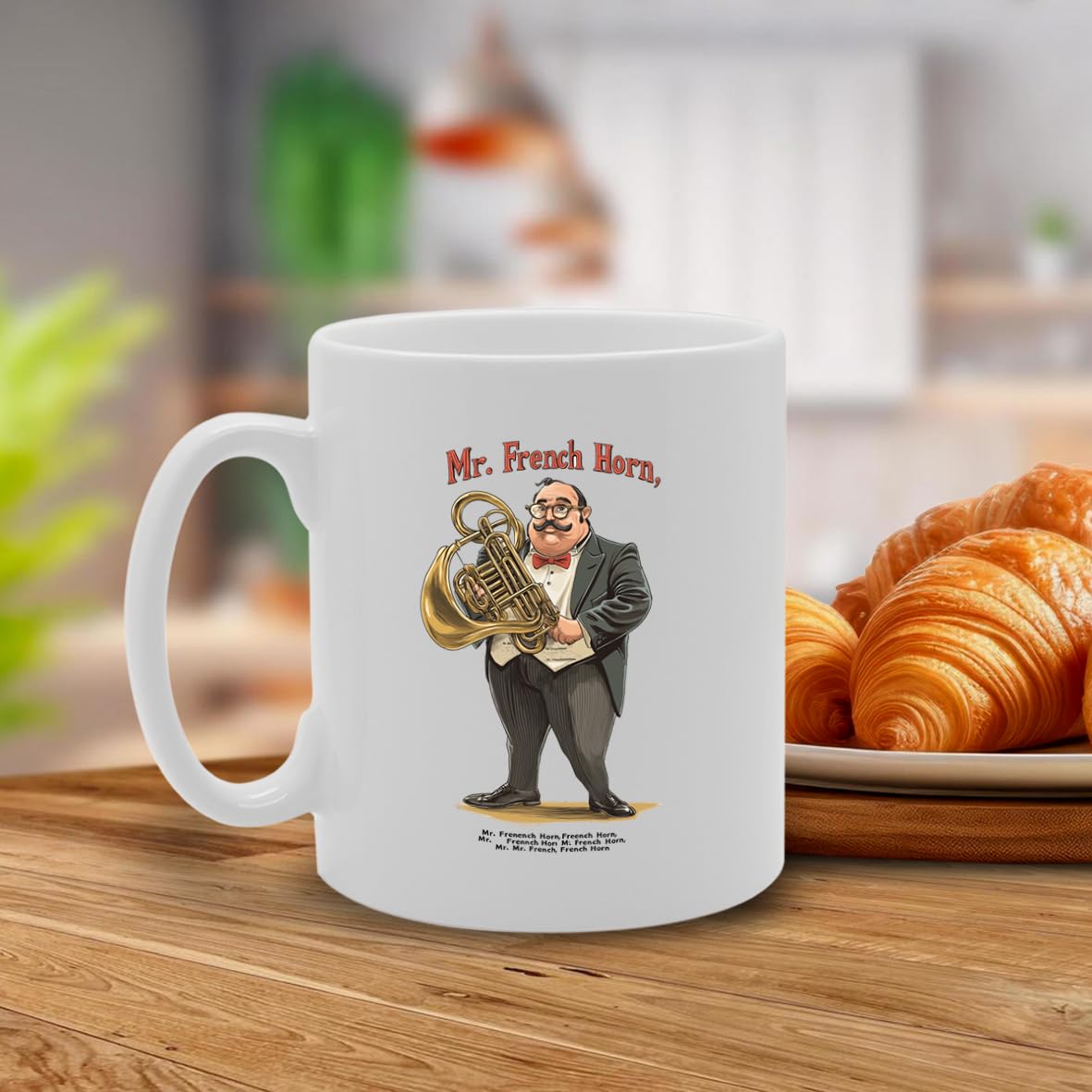 11Oz Ceramic  Mg6558 Featuring Mr French Horn – For French Horn Players And Music Lovers - Funny Printed Coffee Mug - Great Gift Idea