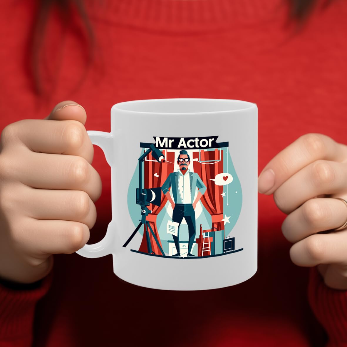 Mr Actor  - Ideal For Actors And Performing Arts Enthusiasts, 11Oz Ceramic Coffee  For Theatre Lovers And Movie Buffs Mg5993 - Funny Printed Coffee Mug - Great Gift Idea
