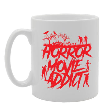 Horror Movie Addict/Zombie Lover   Printed Tea Coffee Ceramic  Mg2193 - Funny Printed Coffee Mug - Great Gift Idea