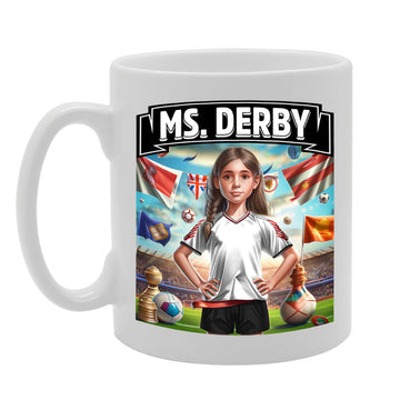 Ms Derby   Printed Tea Coffee Ceramic  For Footie Fan Ladies Girls Mg6384 - Funny Printed Coffee Mug - Great Gift Idea