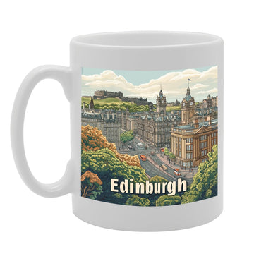 11Oz Dishwasher-Safe Ceramic  Featuring Popular Cities & Capitals From Europe And Around The World (Edinburgh) - Funny Printed Coffee Mug - Great Gift Idea