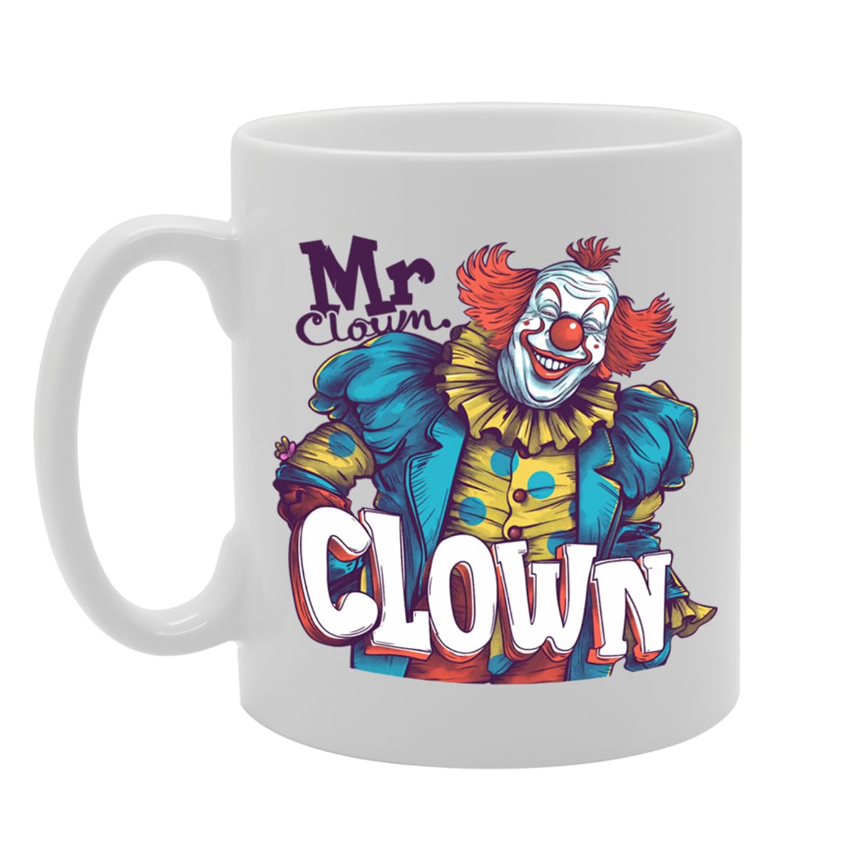 Mr Clown Souvenir  – Depicting A Cheerful Clown With Classic Circus Elements – Memory Keepsake For Circus And Entertainment Fans – Mr Clown Memorabilia Mg6254 - Funny Printed Coffee Mug - Great Gift Idea