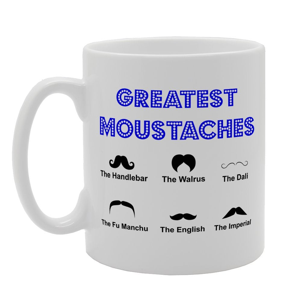 Funny Greatest Moustaches Illustrations   Printed Tea Coffee Ceramic  Mg3168 - Funny Printed Coffee Mug - Great Gift Idea