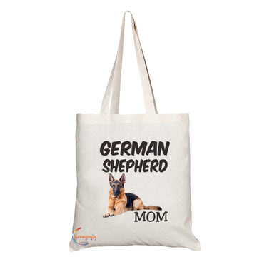 TB583 GERMAN SHEPHERD MOM Novelty Present Gift Printed Eco-Friendly Stylish Long Handled Tote Shoulder Bag