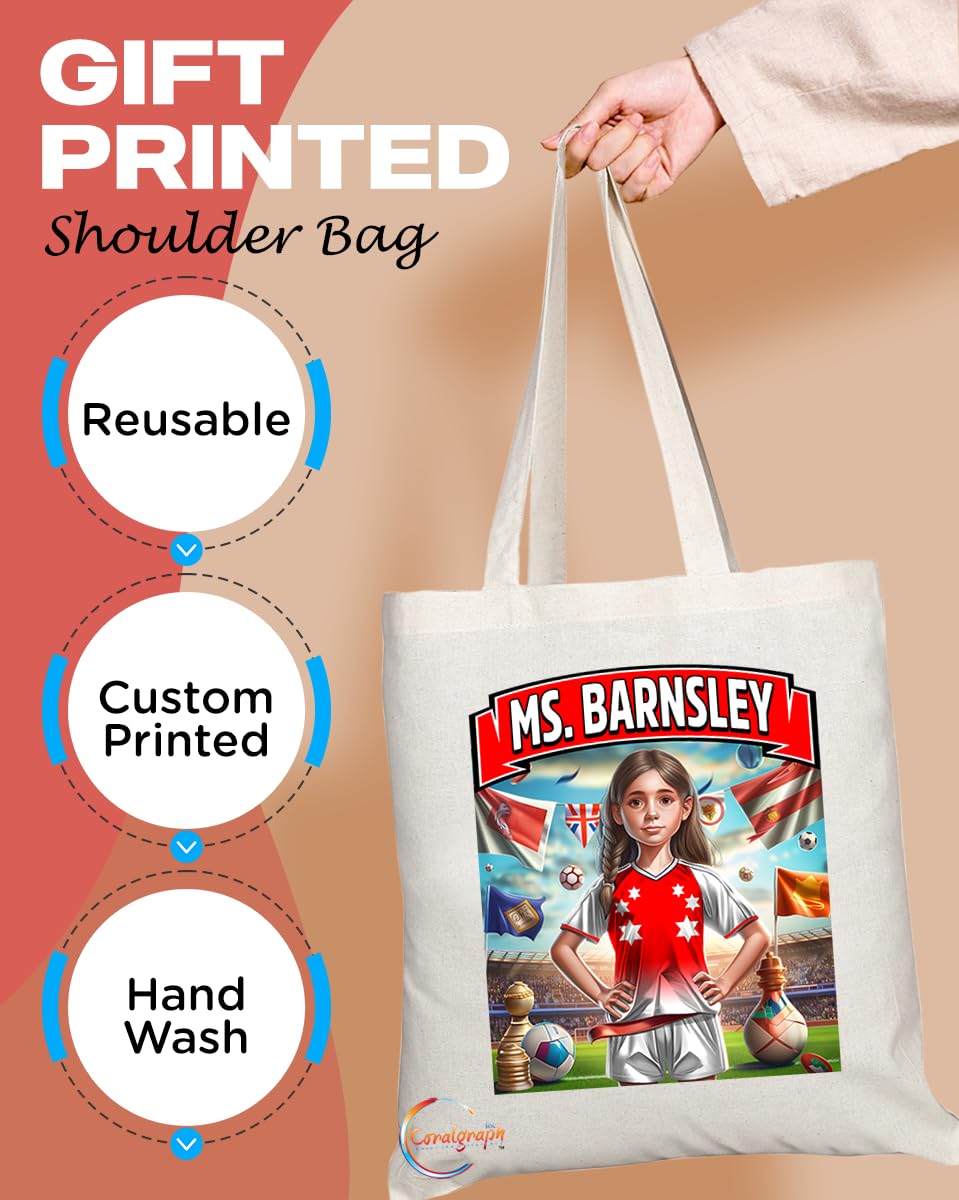 TB1649 Ms Barnsley Footie Fan Lady Girl Tote Bag - Eco-Friendly, Stylish, Long Handled, Perfect Novelty Gift by