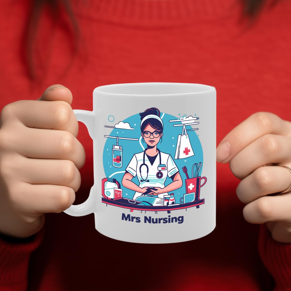 Mrs Nurse  - Ideal For Nurses And Healthcare Professionals, 11Oz Ceramic Coffee  For Medical Experts And Health Enthusiasts Mg5974 - Funny Printed Coffee Mug - Great Gift Idea