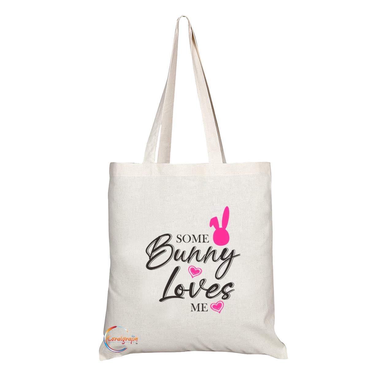 TB735 Some Bunny Loves Me Novelty Present Gift Printed Eco-Friendly Stylish Long Handled Tote Shoulder Bag