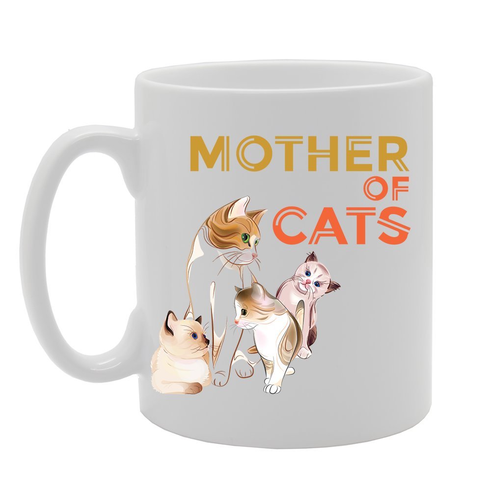 Mother Of Cats   Printed Tea Coffee Ceramic  Mg2718 - Funny Printed Coffee Mug - Great Gift Idea
