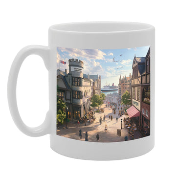 Printed Coffee Ceramic  Featuring Cities And Landmarks In United Kingdom (Southampton2) - Funny Printed Coffee Mug - Great Gift Idea