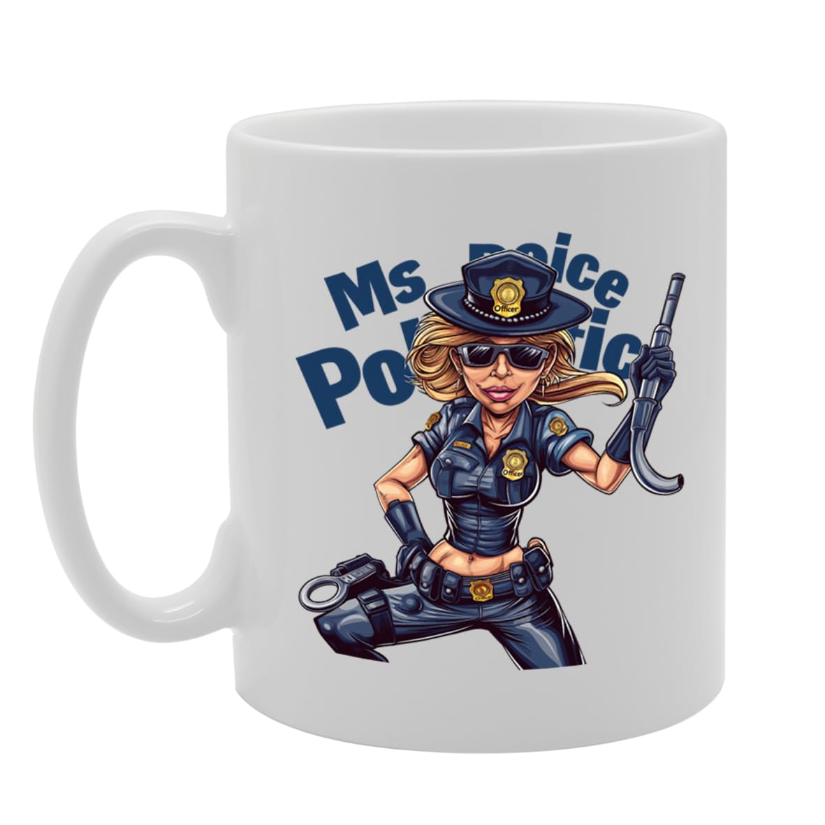 Ms Police Ceramic  - Ideal For Female Police Officers, Law Enforcement, And Supporters - 11Oz Coffee  With Empowering Design Mg6268 - Funny Printed Coffee Mug - Great Gift Idea