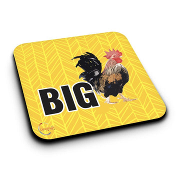 ER300 A BIG COCK Novelty Present Gift Printed MDF Wooden Coaster