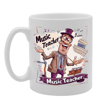Mr Music Teacher  - For Music Teachers, Educators, Band Directors, Durable Ceramic, Dishwasher Safe, Premium Print Mg6072 - Funny Printed Coffee Mug - Great Gift Idea