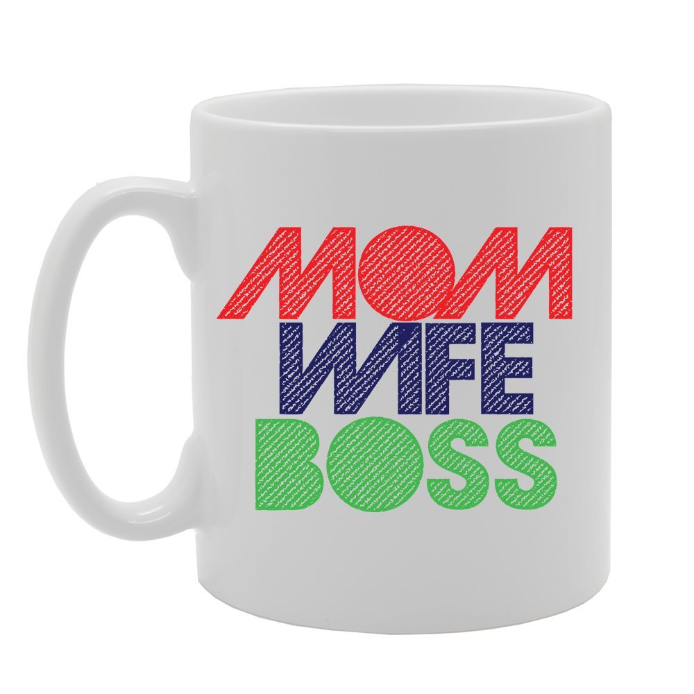 Mom Wife Boss   Printed Tea Coffee Ceramic  Mg2933 - Funny Printed Coffee Mug - Great Gift Idea