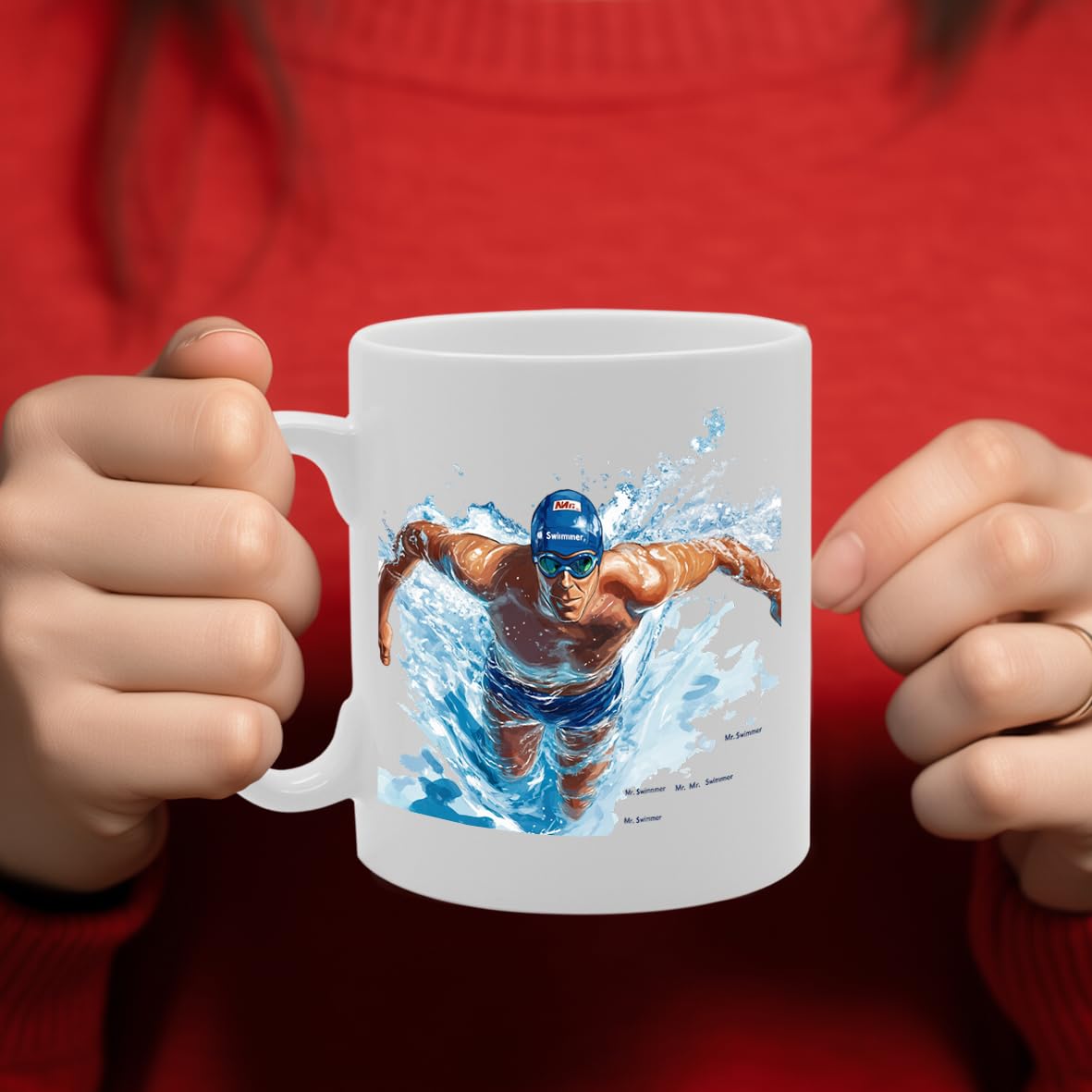 11Oz Ceramic  Featuring Popular Sports Designs From Around The World – Ideal For Sports Fans And Enthusiasts (Swimmer Mg6575) - Funny Printed Coffee Mug - Great Gift Idea